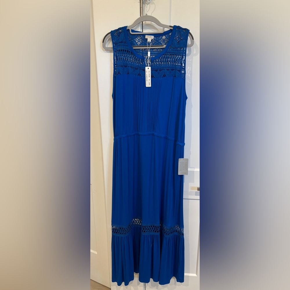 Spense Blue Lace Maxi Dress. Size XL